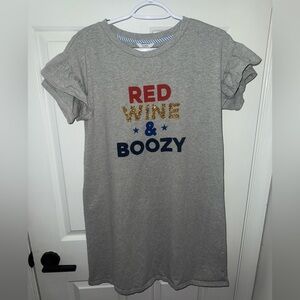 Crown & Ivy “Red, Wine, & Boozy” T-shirt Dress
